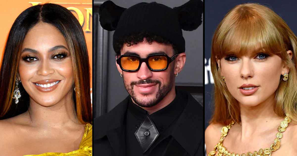 Everything-Know-About-2022-American-Music-Awards-003.jpg A collage of three people: a woman with long hair in a golden dress, a person with a beanie and glasses, and a woman with blonde hair in a gold necklace, capturing the glamour of the 2022 American Music Awards.
