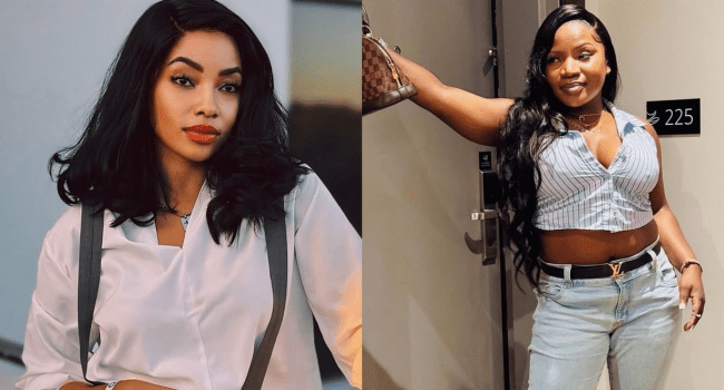 Two women are pictured side by side; the first wears a white blouse and suspenders, while the second, channeling Cotton Fest vibes, sports a striped crop top and jeans, standing near a door labeled "225.