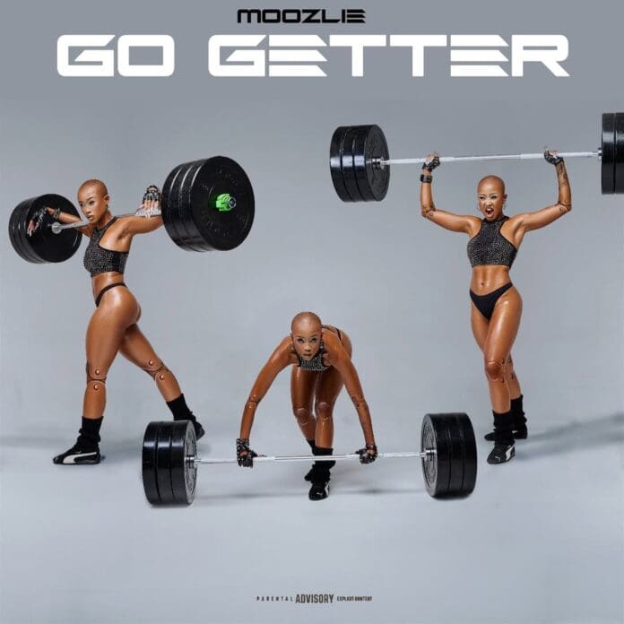 This-Friday…-GO-GETTER-produced-by-@fistola.inecut-02•05•2025-Pre-Save-Link-in-Bio-Artwork-by-@jr_ec.jpeg Three athletic female action figures in black sports outfits lift barbells in dynamic poses against a plain grey background. The text above reads "Moozlie Go Getter," inspired by Moozlie’s new single for true go getters.